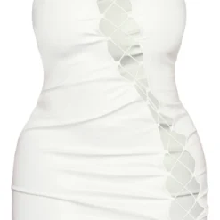 Shape Mini Robe Lacée En Similicuir Blanc -Jolie Vêtue Soldes Magasin cf1651ce6553147009ecb4b9a31669d75367e9c8 cne0592 5