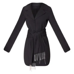 Tall Robe Blazer Noire Nouée à La Taille -Jolie Vêtue Soldes Magasin cfd3248098bd22a9a2d5389224641bfc181a7780 cnb6663 5
