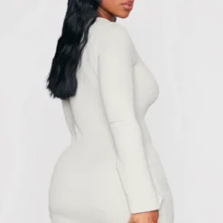 Shape Robe Texturée Bleu-vert à Col Carré Et Manches Longues -Jolie Vêtue Soldes Magasin cfe234a821fe017bc35b9e39d78d8a1f7fe181f8 cnd0576 2