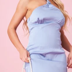 Robe Longue Dos Nu Satinée Bleu Minéral Nouée à Détail Buste -Jolie Vêtue Soldes Magasin d077c310734b7a44e124a78ed5952936c3c0290f cnd7571 4