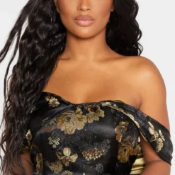 Shape Robe Moulante Col Bardot Noire à Imprimé Asiatique -Jolie Vêtue Soldes Magasin d09412b56cac70810a1d66b1457b8bcf0387edb9 cme1804 5