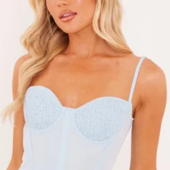 Robe Corset Moulante Tissée Bleu Vif à Buste Froncé -Jolie Vêtue Soldes Magasin d0b9029d3559206ae1cff2d7d8c112bd42ecb78e cne8498 4