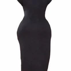 Logic Plus Robe T-shirt Mi-longue En Jersey Noire Fendue -Jolie Vêtue Soldes Magasin d0f35e8fcd8303d4d0e07b053c8f71134395432e cmy4320 7