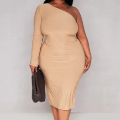 Plus Robe Moulante Mi-longue Gris Pierre Asymétrique -Jolie Vêtue Soldes Magasin d0fe3e876757a93a1796d01ca5fb6cc763db86b9 cnd2775 3