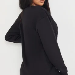 Robe Sweat Basique Noire Oversize à Col Ras -Jolie Vêtue Soldes Magasin d16dea87f63eb06981008af41e2579507aa57d25 cmo7431 3