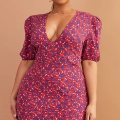 Plus Robe Rétro Rouge Fleurie à Manches Bouffantes Et Col Bardot -Jolie Vêtue Soldes Magasin d1a1ef2f78f1811ff1b8ee560a0a50045b0b1466 cmw2871 4