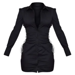 Robe Chemise Noire à Côtés Découpés Et Strass -Jolie Vêtue Soldes Magasin d1b48ef461774ceae2117cd9f29d463f6f639240 cmz5829 5