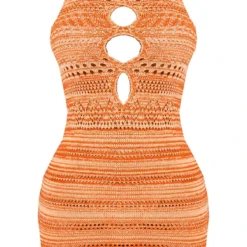 Petite Mini Robe Orange Découpée En Maille Crochet -Jolie Vêtue Soldes Magasin d1e494587901d06715348873571e3535d1e20da5 cmw7894 6