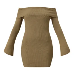 Tall Mini Robe Pull Kaki à épaules Dénudées -Jolie Vêtue Soldes Magasin d28148680efdff80aa5154223a6a794627fdae98 cnc4061 5