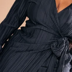 Plus Robe Cache-coeur Moulante Plissée Noire -Jolie Vêtue Soldes Magasin d3092ac9c49d79927940853a3fdf62b1e2f7d0b9 cnd2783 4