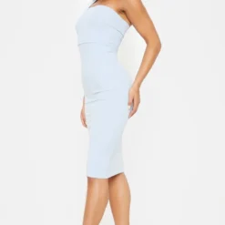 Robe Mi-longue Drapée Bleu Cendré Asymétrique -Jolie Vêtue Soldes Magasin d30d7229a619a2753f675f80d51da3858406042b cmd6662 4