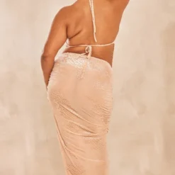 Plus Robe Longue Dévorée Nude Clair à Col Bénitier -Jolie Vêtue Soldes Magasin d380ebd77dbcde616e7f7f298f85703660e26750 cne1870 2