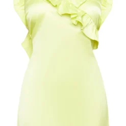 Petite Mini Robe Satinée Jaune Citron Volantée -Jolie Vêtue Soldes Magasin d38c584ab08350e60f5ac462a382e940c13c53de cnd3225 5