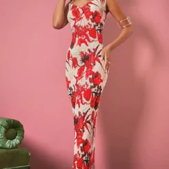 Robe Longue Plissée Nude Fleurie à Bretelles -Jolie Vêtue Soldes Magasin d48b38443ba66583bd261ff7d0c9632c33cdf6b6 cna1286 4