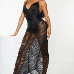 Shape Robe Longue Noire Détail Franges -Jolie Vêtue Soldes Magasin d580d1d8f3da5afb1137097ac50a6df3bf09dc58 cmq4277 4