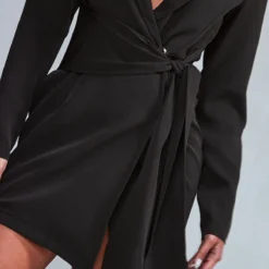 Robe Blazer Cache-coeur Noire -Jolie Vêtue Soldes Magasin d63bc288f7c9427b51f1d08fbb2963fd44e3c69e cmg3953 4