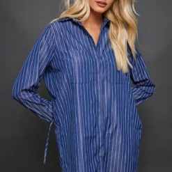 Robe Chemise Bleu Marine à Rayures Et Manches évasées Nouées -Jolie Vêtue Soldes Magasin d6690e07c55954933e1df59b66bc39d79658efe9 cnc2852 1