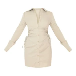 Robe Chemise En Maille Tissée Vert Sauge Froncée à Découpes -Jolie Vêtue Soldes Magasin d6788ca7a24ba977862b0509eca2eb5a6a4c54d9 cne1433 5