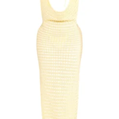 Shape Robe Longue En Maille Crochet Jaune à Dos Nu Ouvert -Jolie Vêtue Soldes Magasin d68284b7ddca51b485ee7ec171b7e31374d21f86 cne3650 5