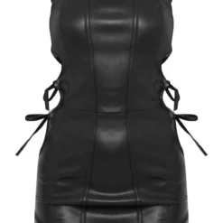 Robe Moulante En Similicuir Noir à Bretelles à Liens Noués Sur Les Côtés -Jolie Vêtue Soldes Magasin d6a8d8d114f81ddd2b36d6d02e05aaf956351759 cnd0368 5