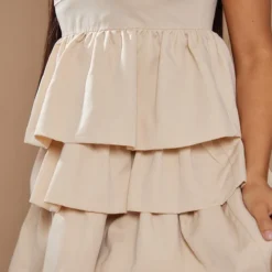 Petite Mini Robe Volantée Gris Pierre à Parties Superposées -Jolie Vêtue Soldes Magasin d6aa1c2e4368b1bc9f93b2e8205566ddf3a0493b cnd0132 4