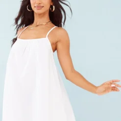 Petite Robe Babydoll En Coton Et Mousseline De Soie Blanche -Jolie Vêtue Soldes Magasin d72f97e969b32e8bc152939f1296757358faa9bb cne2411 3