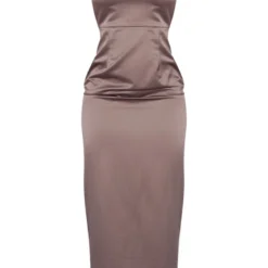 Robe Longue Satinée Taupe à Dos Découpé Et Derrière Froncé -Jolie Vêtue Soldes Magasin d753ba19958d8ecb5b2aa671b133aa7795ef9635 cnc8420 5