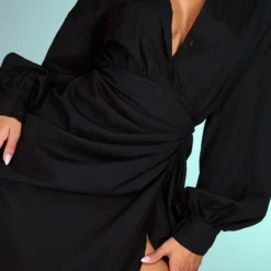 Robe Chemise Mi-longue Noire à Manches Ballon Et Jupe Froncée 10 Robe Chemise Mi-longue Noire à Manches Ballon Et Jupe Froncée -Jolie Vêtue Soldes Magasin d7d0dda007dbef081c5e17e66256bc406a99c3da cmv1852 5