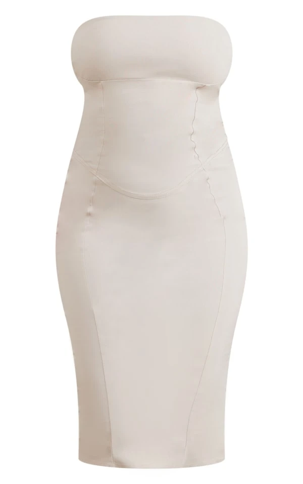 Shape Robe Mi-longue Gris Pierre Tissée Stretch à Empiècements 7 Shape Robe Mi-longue Gris Pierre Tissée Stretch à Empiècements – Image 5