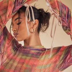 Robe Moulante Déchirée à Imprimé Flou Orange Et Manches Longues -Jolie Vêtue Soldes Magasin d9814dee25644e40b4349b8f78b63b638644c2ef cnb0814 4