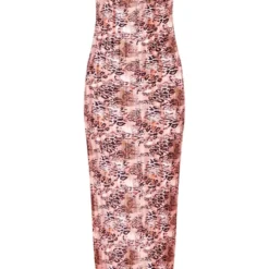 Petite Robe Longue Plissée Marron Imprimé Léopard à Col Bénitier -Jolie Vêtue Soldes Magasin d990c9896802389f6d510925c54a051641c5e4da cne8202 5