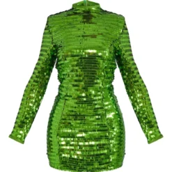 Petite Robe Très Courte Verte à Sequins Et épaulettes -Jolie Vêtue Soldes Magasin da64bebf3215931493f9246179de359407fefa2e cnb6711 5
