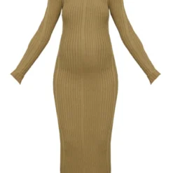 Maternité Robe Moulante De Grossesse Longue En Maille Tricot Kaki à Nouer Derrière -Jolie Vêtue Soldes Magasin da8c910436b27609173fff0df1acfa0d2ddf57ec cnd2820 5