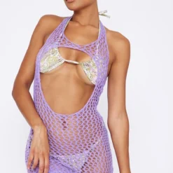 Mini Robe Dos Nu En Maille Ajourée Violette -Jolie Vêtue Soldes Magasin daafefb82caad01949d681d2b7b79a1859d2350c cnc8705 4