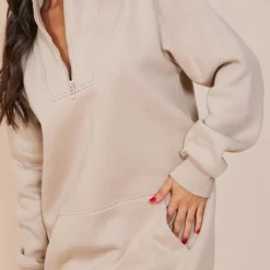 Petite Robe Pull Gris Pierre à Zip Trois Quart -Jolie Vêtue Soldes Magasin daed487d3c616d762dc9ead61a7c2735787b6693 cnc4732 4