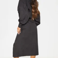 Robe Noire Mi-longue Style Chemise -Jolie Vêtue Soldes Magasin db0f1d0c582105513940e359ac53a79b4bcc140b cmc5396 2