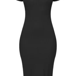 Robe Mi-longue Noire Côtelée à Col Ras-du-cou 11 Robe Mi-longue Noire Côtelée à Col Ras-du-cou -Jolie Vêtue Soldes Magasin dc81d73d541d9a3d6cde3f1ba8e16dc2ad79a10b cmc9022 5