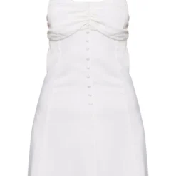 Robe Moulante Satinée Blanche à Boutons Et Bretelles Strassées -Jolie Vêtue Soldes Magasin dca0e975161e81cab0ee3fe8429941bcf59cf17f cnb9166 5