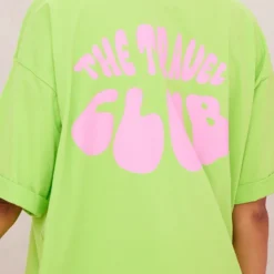 Robe T-shirt Vert Citron Imprimé The Travel Club -Jolie Vêtue Soldes Magasin dcff8f824ede08c59a33b5efa84290462604555f cmz2105 5