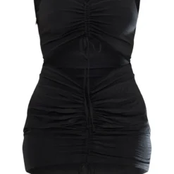 Robe Moulante Froncée Texturée Noire Découpée Sans Manches -Jolie Vêtue Soldes Magasin dd8aa52521b0eac2590b20f778163821368b7429 cnd5458 5