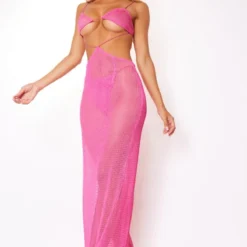 Robe De Plage Longue En Maille Rose à Bretelles Et Découpes -Jolie Vêtue Soldes Magasin dddc230cba25cae5039fe637da6f50277e6883dc cmy6971 4