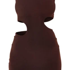 Robe Très Moulante Sans Manches Chocolat Découpée Sur Les Côtés -Jolie Vêtue Soldes Magasin dde0a68fb9ab935573599d17e9cf12ee62a79537 cnd0411 5
