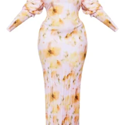 Plus Robe Mi-longue Plissée Fleurie Rose Floutée à Manches Bouffantes -Jolie Vêtue Soldes Magasin de0c7bbbb63af37dd22ff90c78aacedb70923bcc cnd9044 5