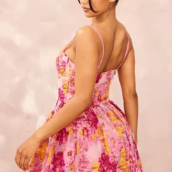 Robe Droite Rose En Organza à Fleurs En Jacquard Et Armatures -Jolie Vêtue Soldes Magasin de7addb855c8876aee79ee4ebe9f3ef44914c139 cne8537 2