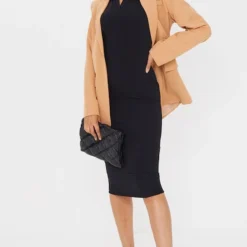 Robe Longue Côtelée Noire à Détail Col -Jolie Vêtue Soldes Magasin de9706eeac3ca293b1e442dd10ce8ee4405272a7 cmt3816 4