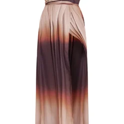 Robe Longue Chocolat Imprimé Dégradé à Dos Nu -Jolie Vêtue Soldes Magasin df0193334b05f88437a5003e15cdae414fdc7e06 cmz0907 6