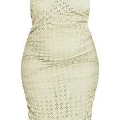 Plus Robe Froncée Mi-longue Vert Sauge à Broderie Anglaise -Jolie Vêtue Soldes Magasin df15e11b68f0d0577969dc037a1a4db28debd570 cnd5029 5