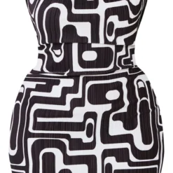 Plus Robe Moulante Plissée Noire à Imprimé Et Col Bénitier -Jolie Vêtue Soldes Magasin df3063bc0ecfc17e02954623a7e4f4cd378ec362 cna7527 5