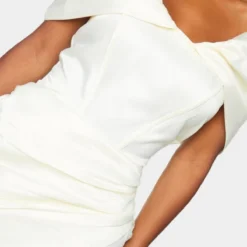 Shape Robe Moulante Col Bardot Style Corset Crème à Fronces -Jolie Vêtue Soldes Magasin df82d01cf13c7042ce84541328e0c40ad8f11c4c cmn8618 4