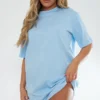 Robe T-shirt Oversize Bleue En Coton -Jolie Vêtue Soldes Magasin dfaa23a7613f46ad2eb71f1d5a90a8191ad044d4 cnd8882 1